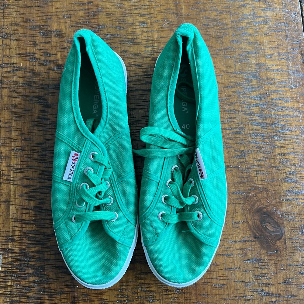 Green superga sneakers